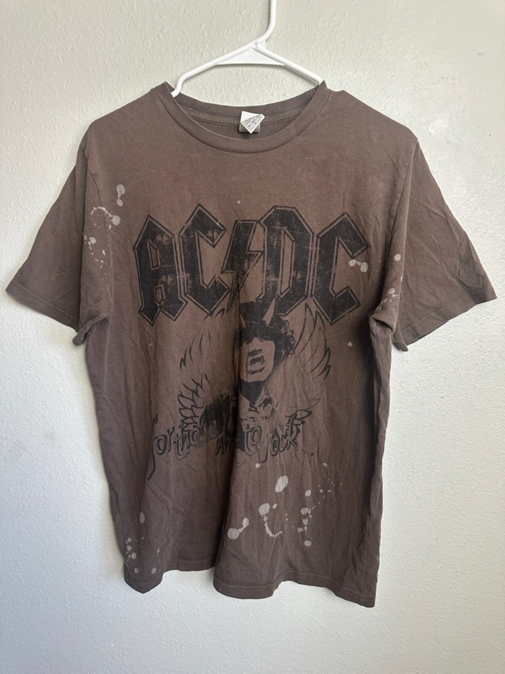 AC/DC Brown Graphic tie dye Short Sleeve Band Tee